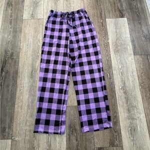 Purple and Black Checkered Pajama Pants- NWOT Small